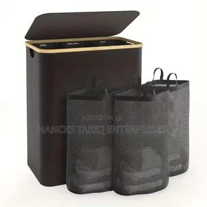 -section Laundry Sorter – Modern Hamper With Removable Mesh Bags
