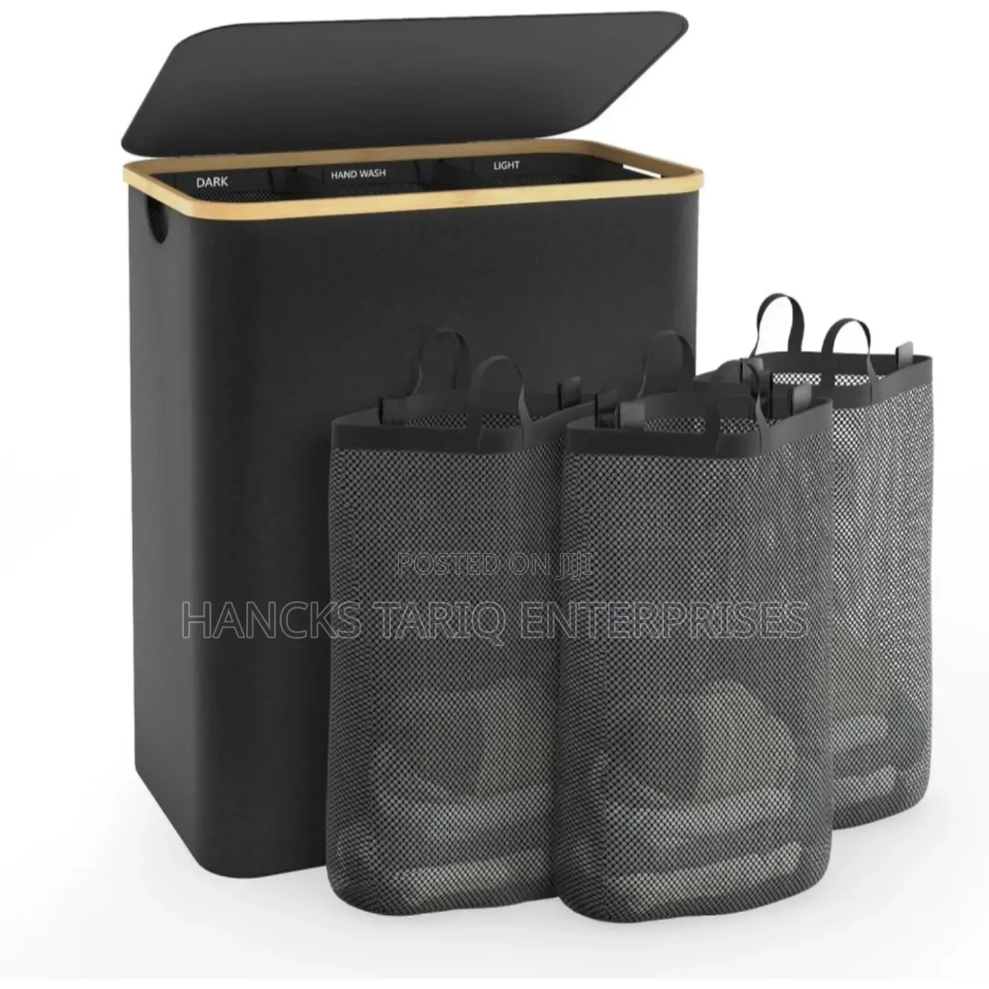 -section Laundry Sorter – Modern Hamper With Removable Mesh Bags