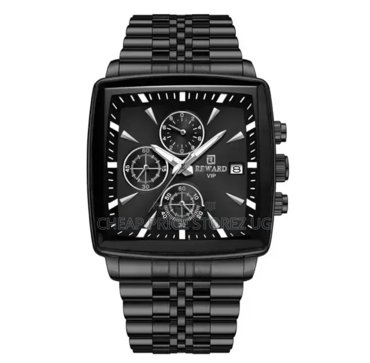 This Black Reward Chronograph Watch Features a Distinct Square