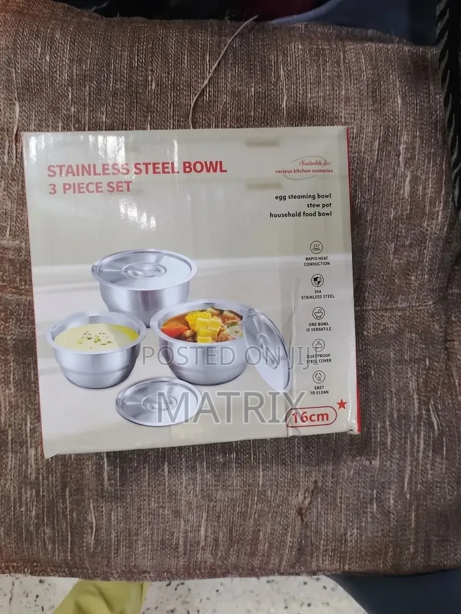 3pcs Bowl Set- Stainless Steel