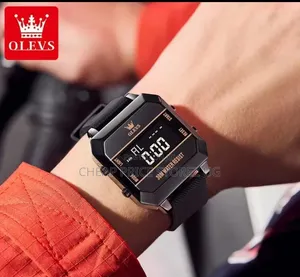 This Olevs Digital Sports Watch Features Black a Durable Rubber Stra