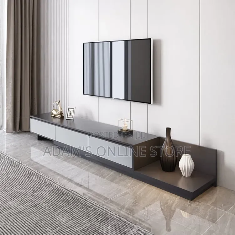 Grey Tv Stand and White in Color