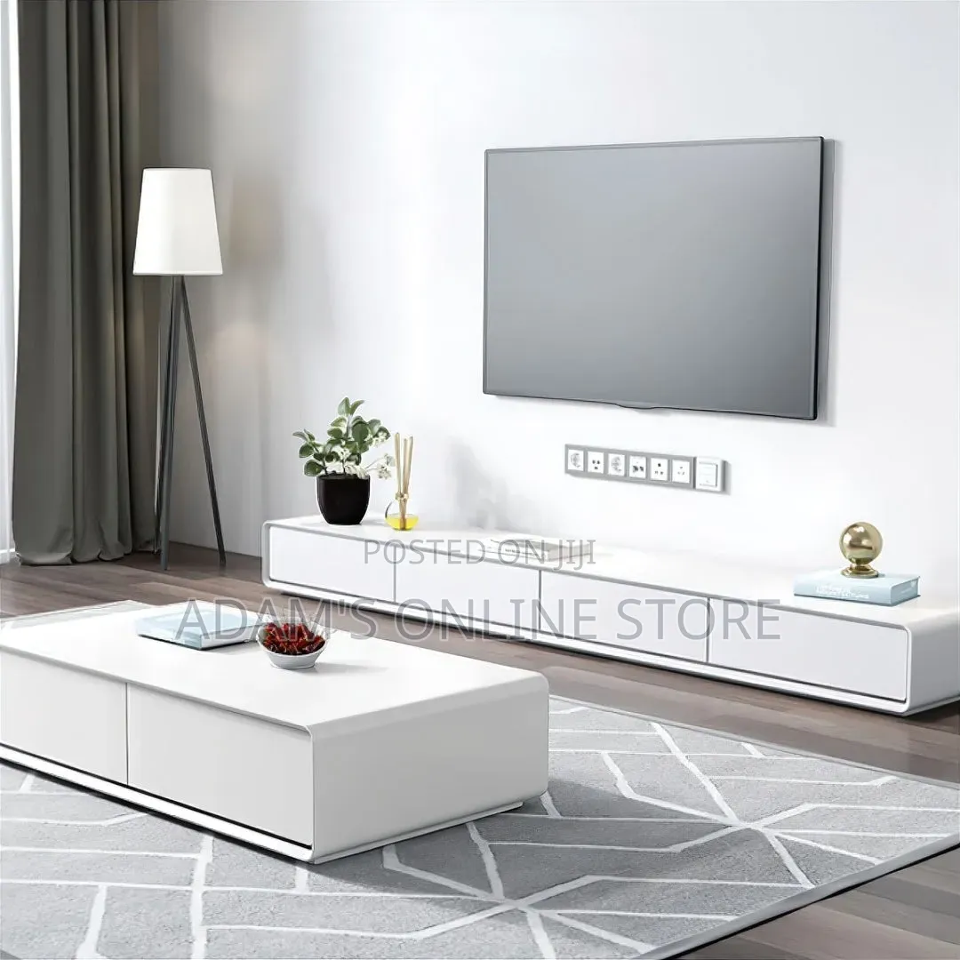 White Tv Stand and Center Table