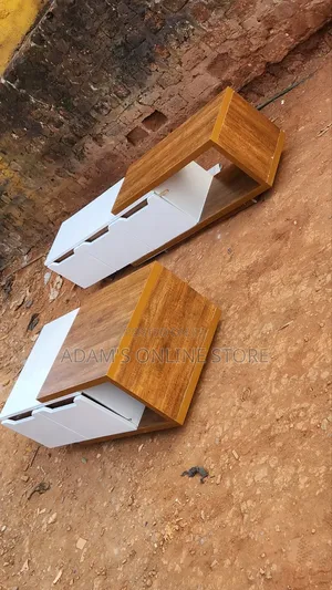 Center Table in White and Brown Color With Tv Stand