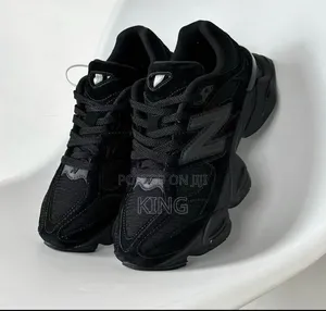 New Balance 9060 Sneakers in a Triple Black Suede