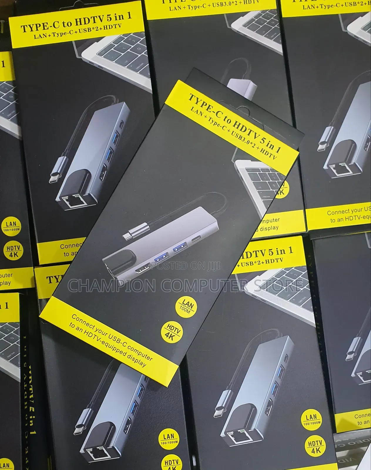Type C to Hdmi 5in1 (Lan/Rj45 + Type-C + Usb 3.0*2 + Hdmi)