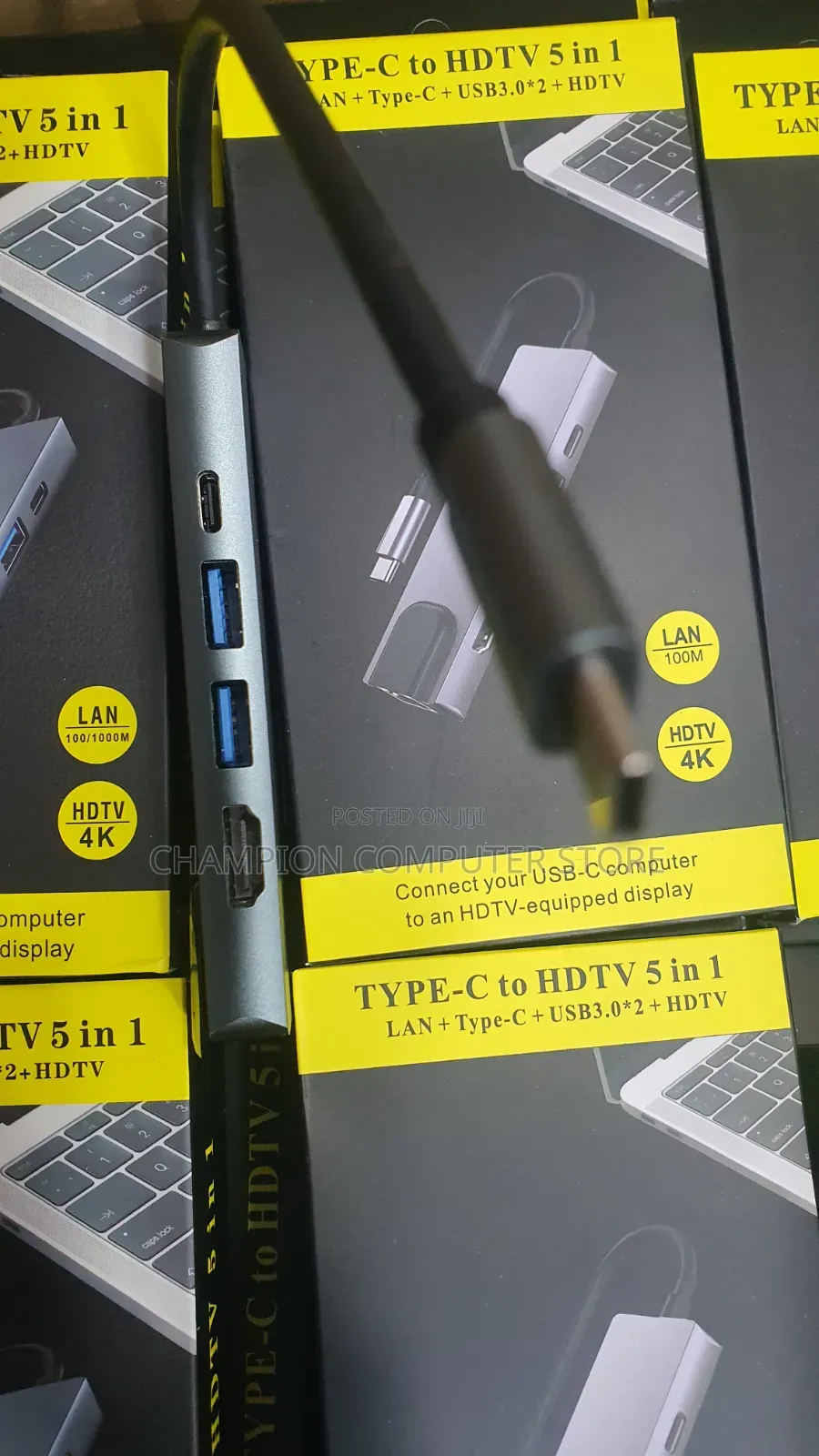 Type C to Hdmi 5in1 (Lan/Rj45 + Type-C + Usb 3.0*2 + Hdmi)