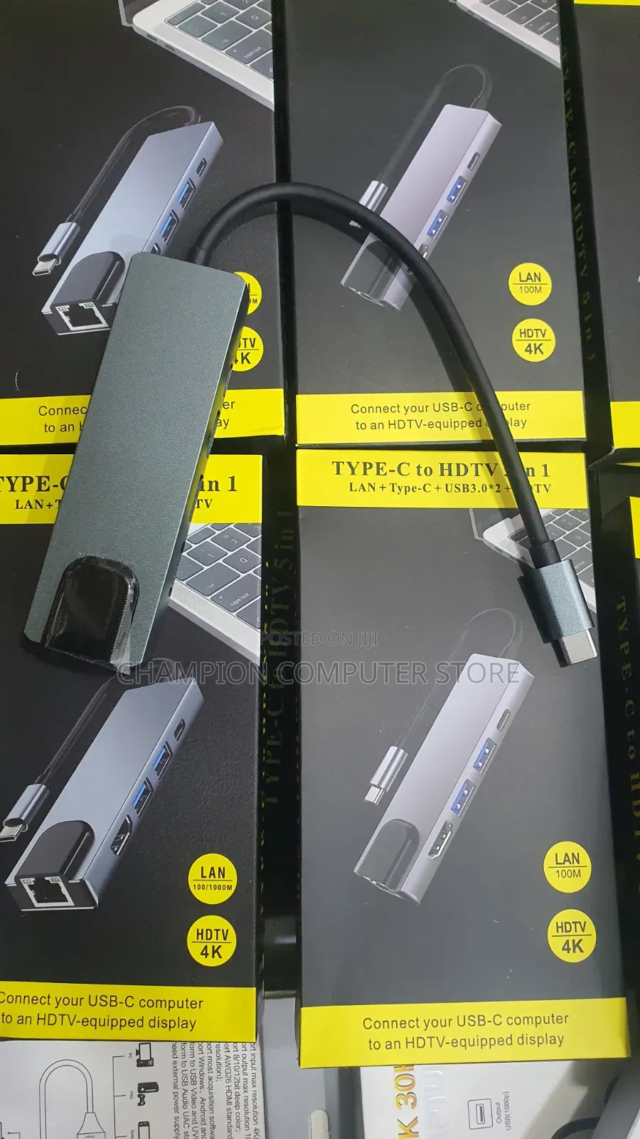 Type C to Hdmi 5in1 (Lan/Rj45 + Type-C + Usb 3.0*2 + Hdmi)