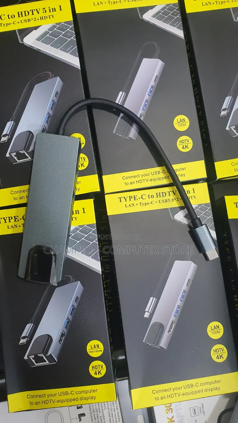 Type C to Hdmi 5in1 (Lan/Rj45 + Type-C + Usb 3.0*2 + Hdmi)