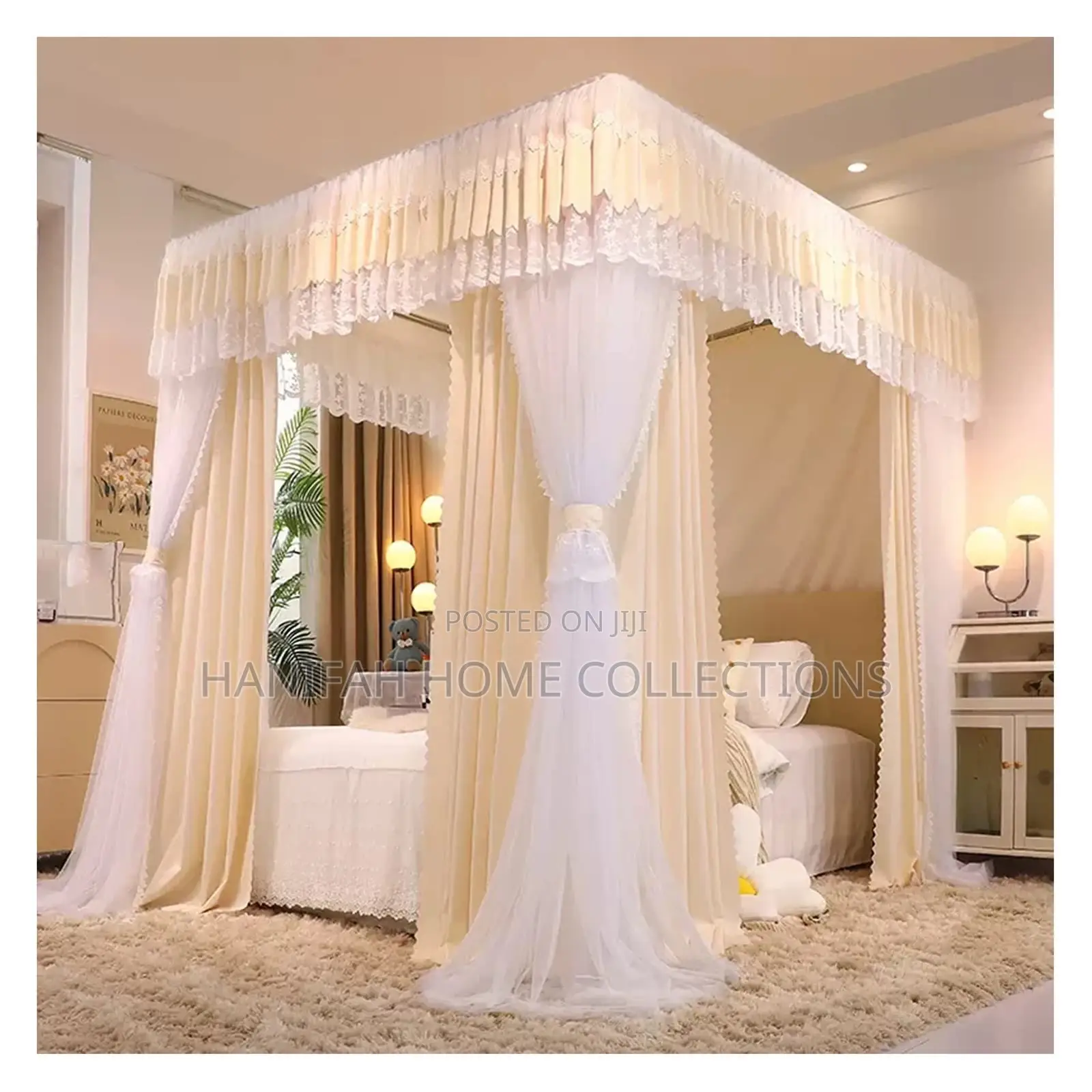 Gold Four Stand Curtains Net 6 By6 and 5 by 6