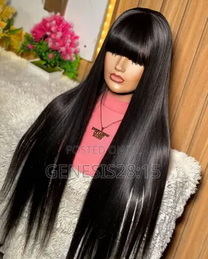 Bone Straight Fringe Wig