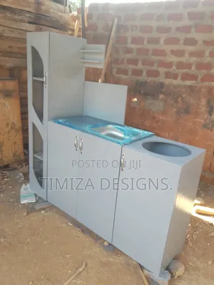 Wooden Gas Cabinet With a Sink