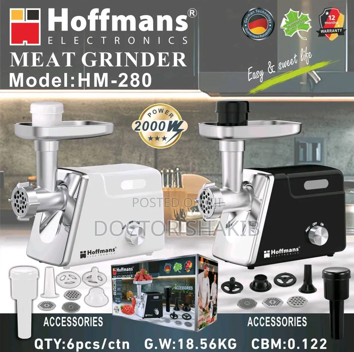 Hoffmans Hm-280. Meat Grinder 2000w