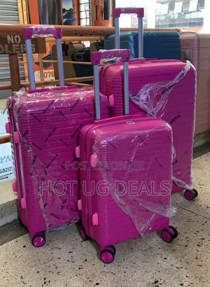 Set of 3pcs Rubber Waterproof Suitcases (S,M,L) - Multicolor Designs