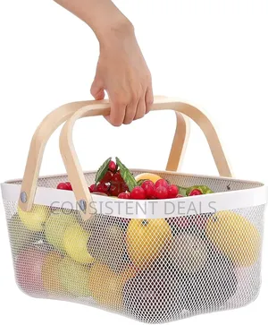 Portable Picnic Food Fruit Vegetables Sundries Metal Basket