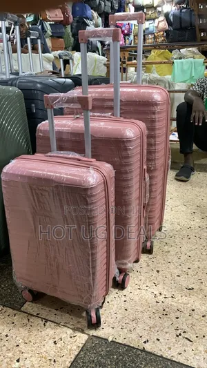 A Set of 3pcs Classy Waterproof Rubber Suitcases