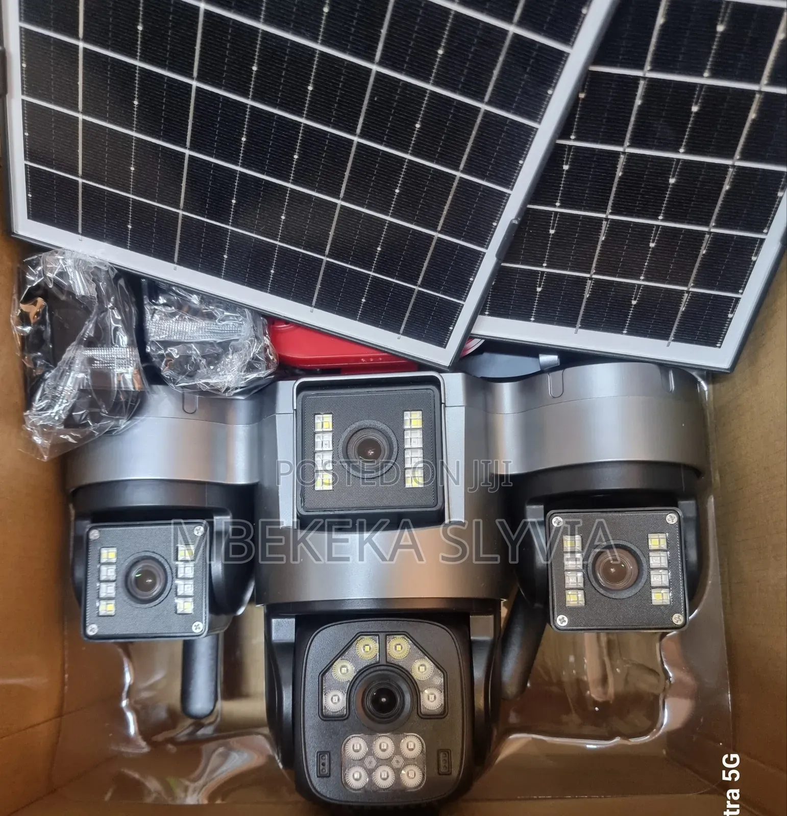 4lens Solar Security Camera With 2 Solar Panels Siren