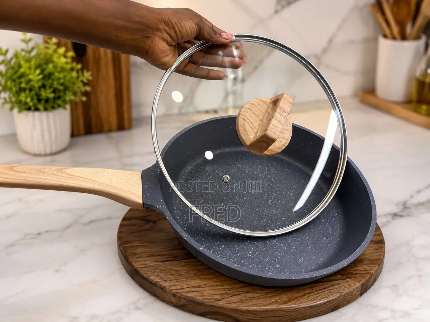Granite Nonstick Frying Pan With Cover