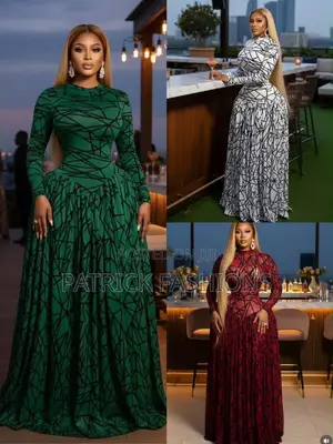 Long-Sleeve Maxi Dresses Featuring Stacked Ruching
