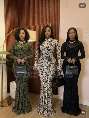 Long-Sleeve Maxi Dresses Featuring Stacked Ruching
