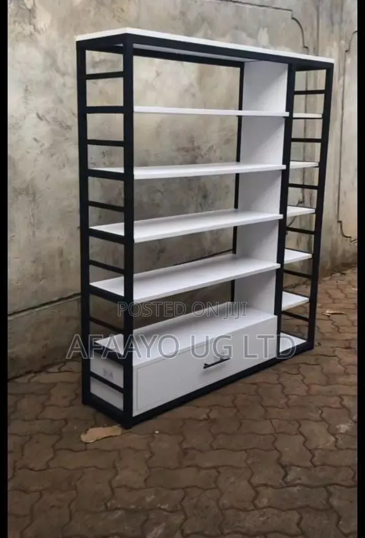 Wooden With Metallic Shelves