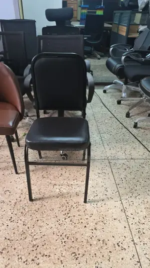 Black Leather Conference Dining Chair