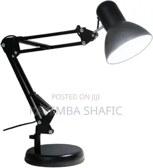 Adjustable Metal Swing Arm Desk Lamp / Architect Table Light (Black)