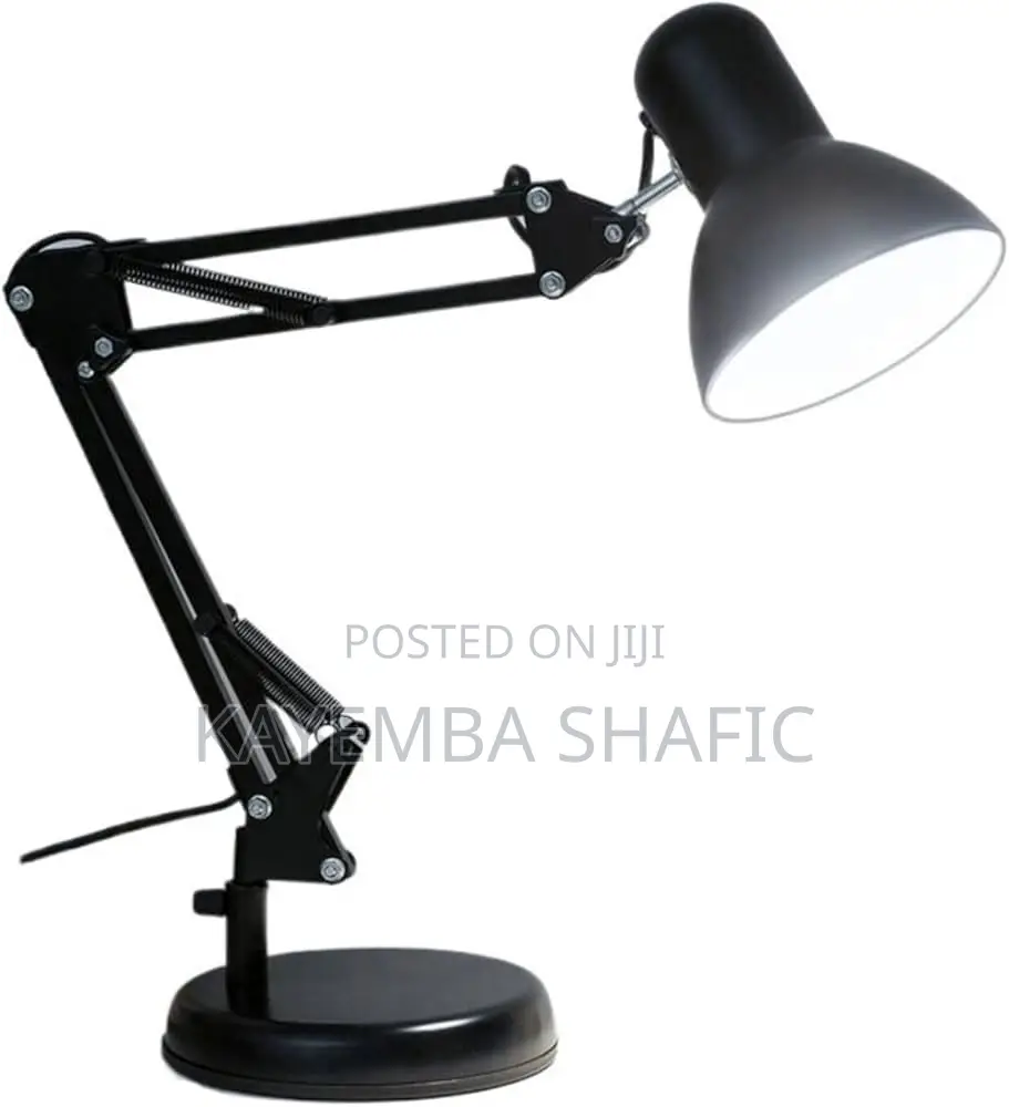 Adjustable Metal Swing Arm Desk Lamp / Architect Table Light (Black)