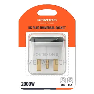 Porodo 2000w Uk Plug Universal Socket, 13a