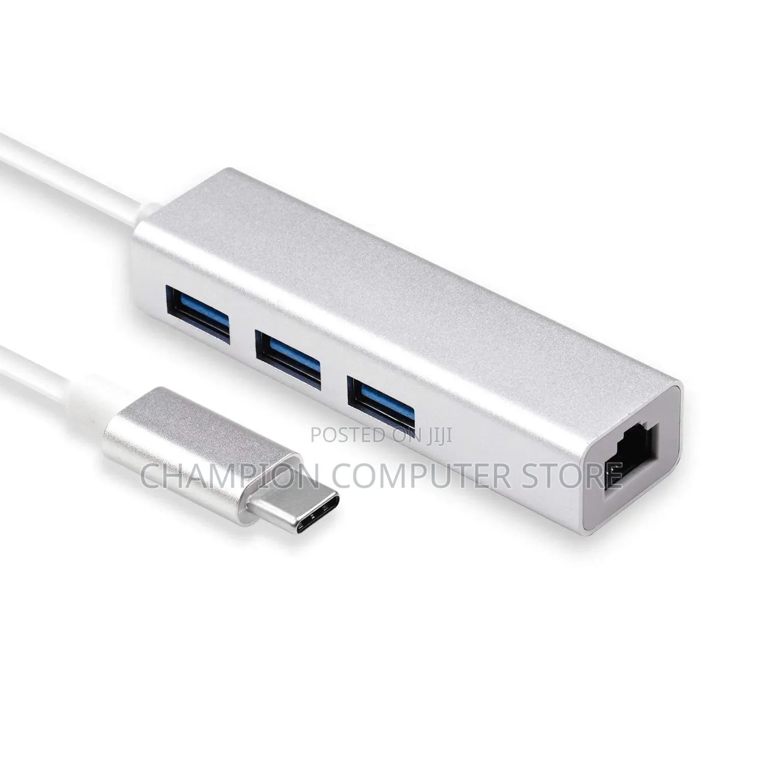 Type-C Hub With Ethernet, Lan, Rj45 Adapter and 3usb 3.0 Ports