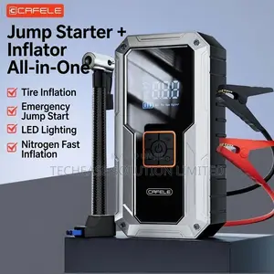 Portable Car Jump Starter With Air Compressor – 12v Battery Booster