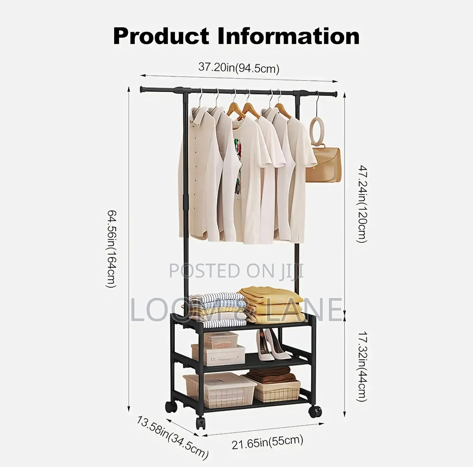Metal 3-in-1 Garment Rack