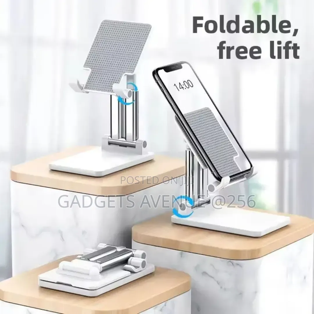 Foldable Cell Phone Stand Features Adjustable Height Functionality