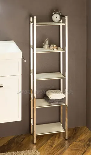 Glass Shelf Set, 4 Narrow: Elegant Living Room Or Bathroom Ambience.