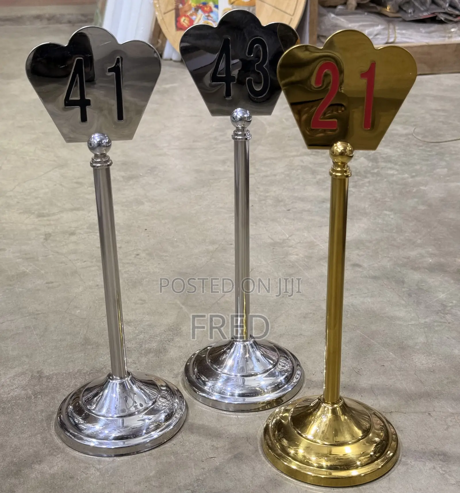 Stainless Steel Table Number Holders Feature Numbered,