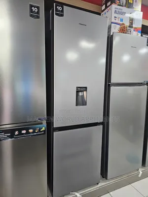 Hisense 341l Double Door Combo Bottom Freezer With Dispenser - Silver