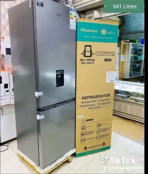 Hisense 341l Double Door Combo Bottom Freezer With Dispenser - Silver
