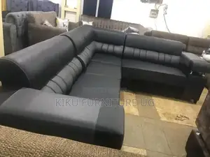 Brown L Sofa Set In