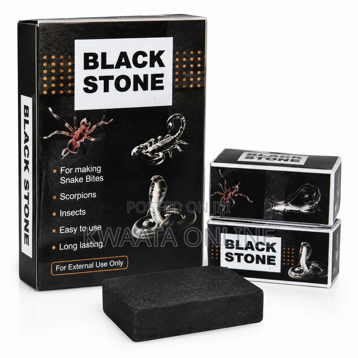 Black Stone Natural First Aid for Snake Bites, Scorpion Insect Sting