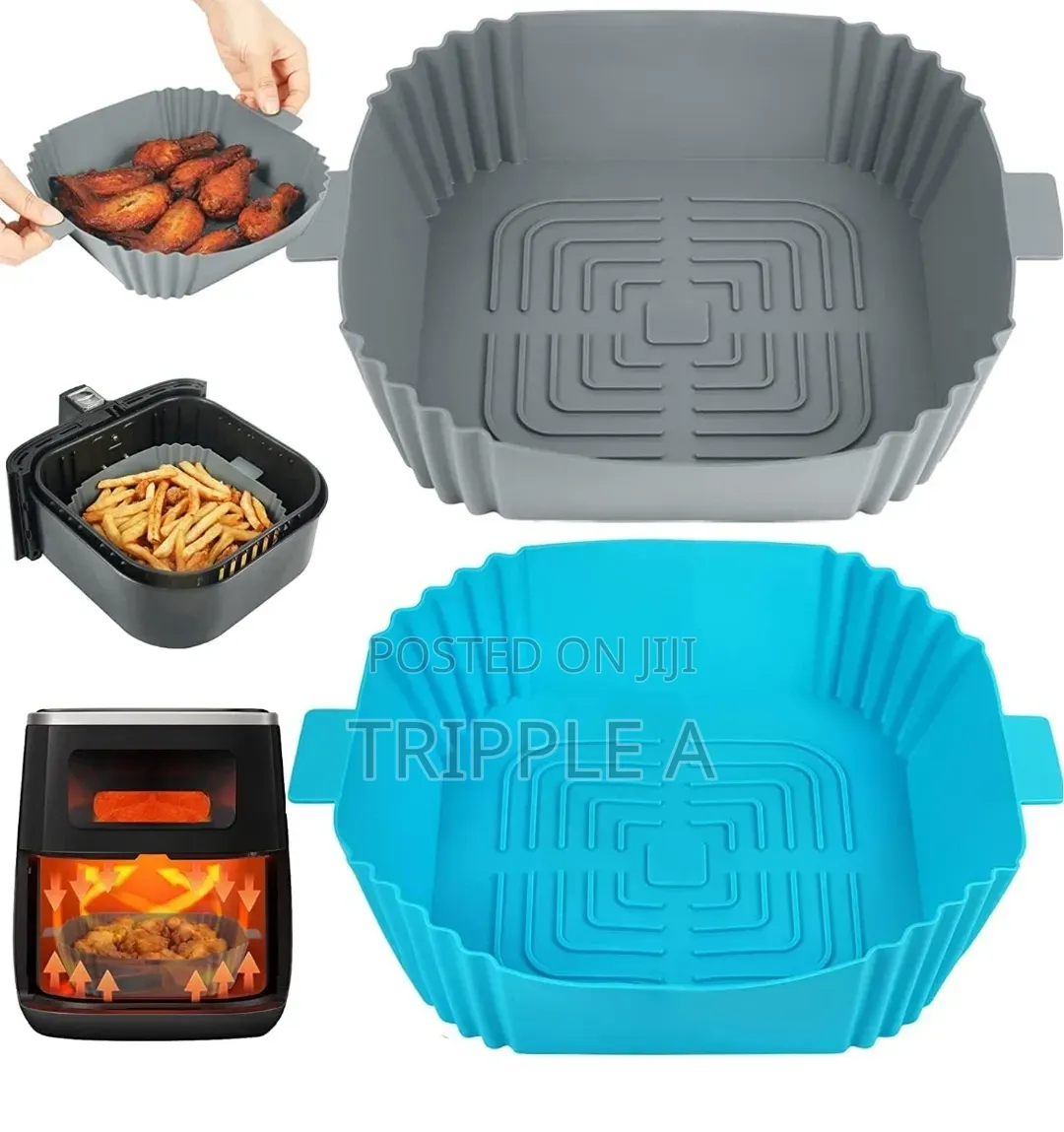 2 Pack of Square Air Fryer Silicone Linear