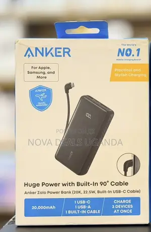 Anker Zolo 20000mah Powerbank 22.5w With Built-in Usb-C Cable