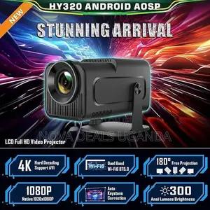 Hy320 Mini Android 11 Projector 1080p 2000lumen, Adjustable Stand