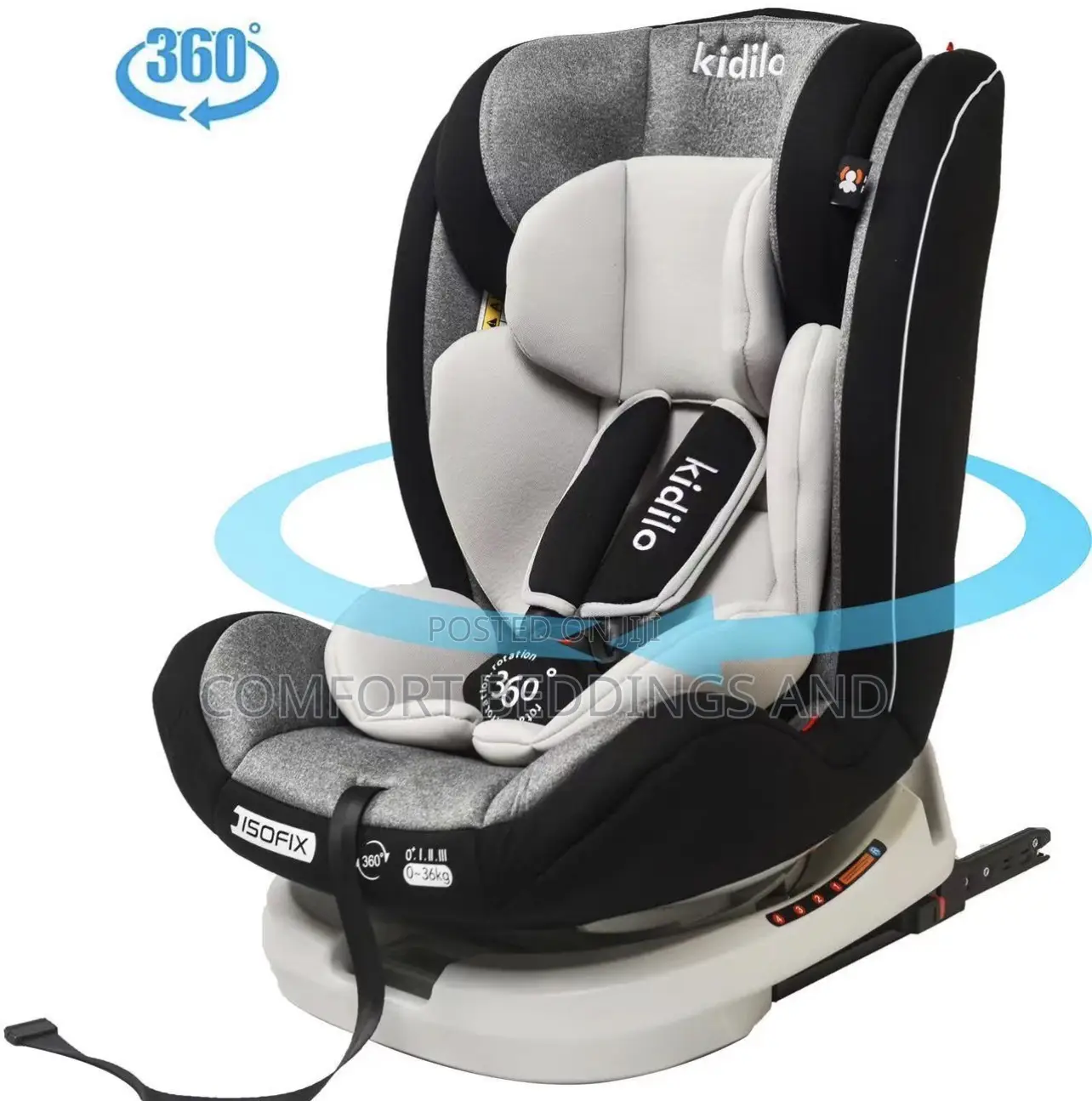 Kidilo Isofix Car Seat Black