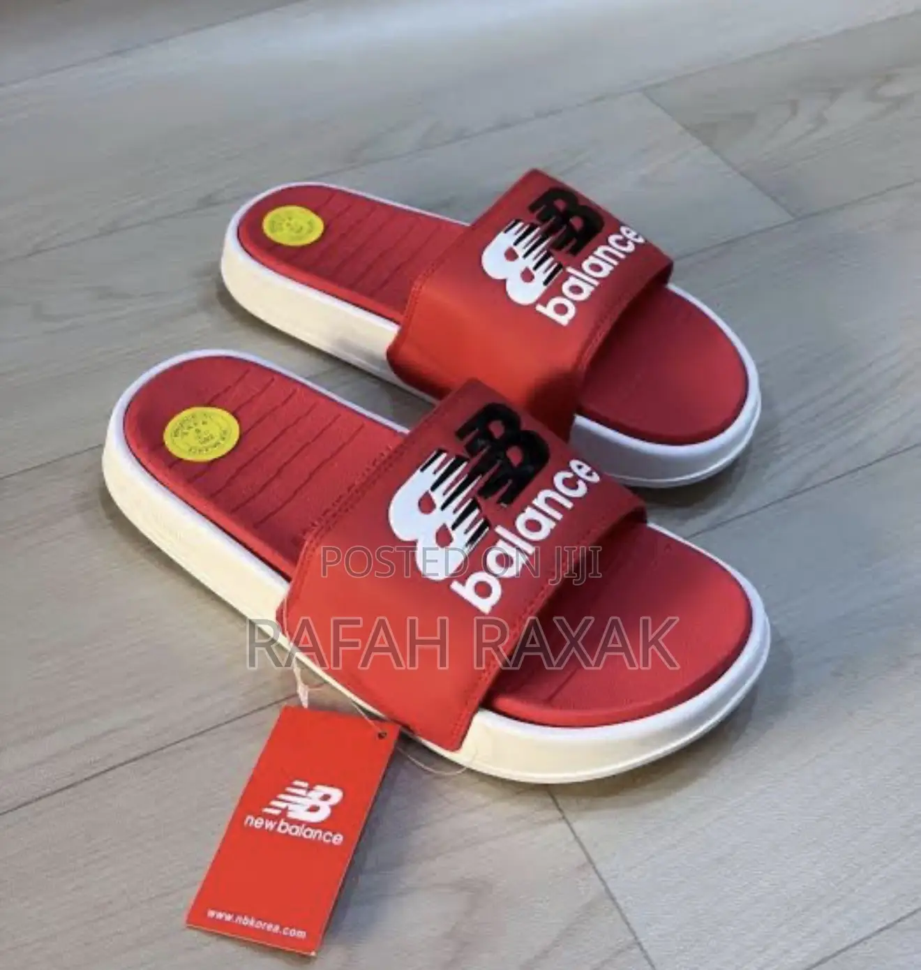 Original Red/White New Balance Push in Slides