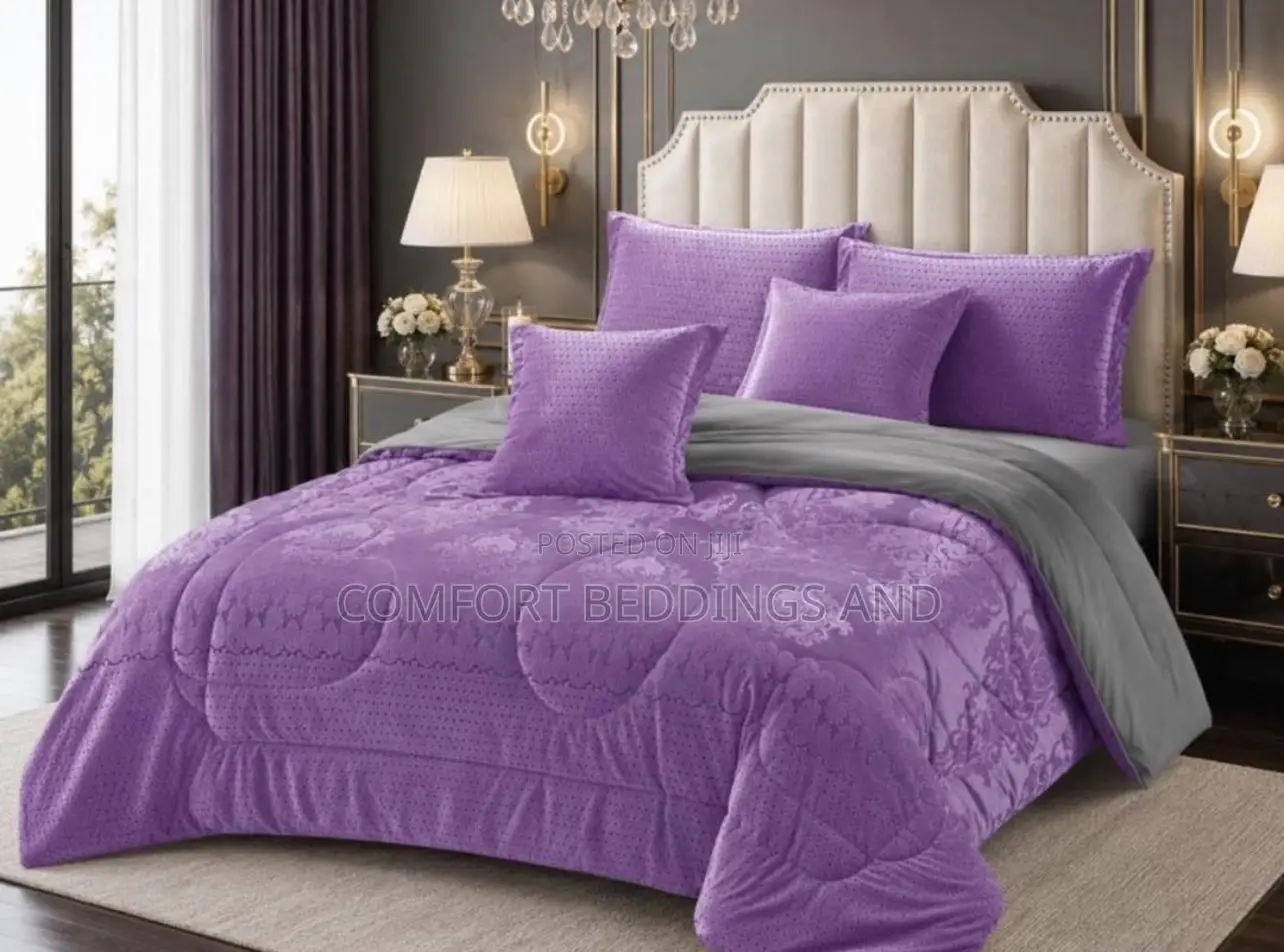 Floral Six Piece Bedcover Purple