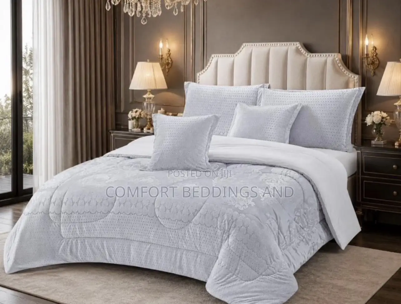 Floral Six Piece Bedcover Purple