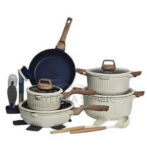 Premium Donnor 15-Piece Non-Stick Granite Cookware Set