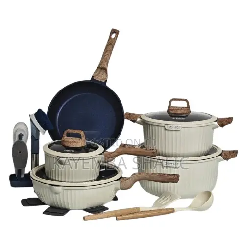 Premium Donnor 15-Piece Non-Stick Granite Cookware Set