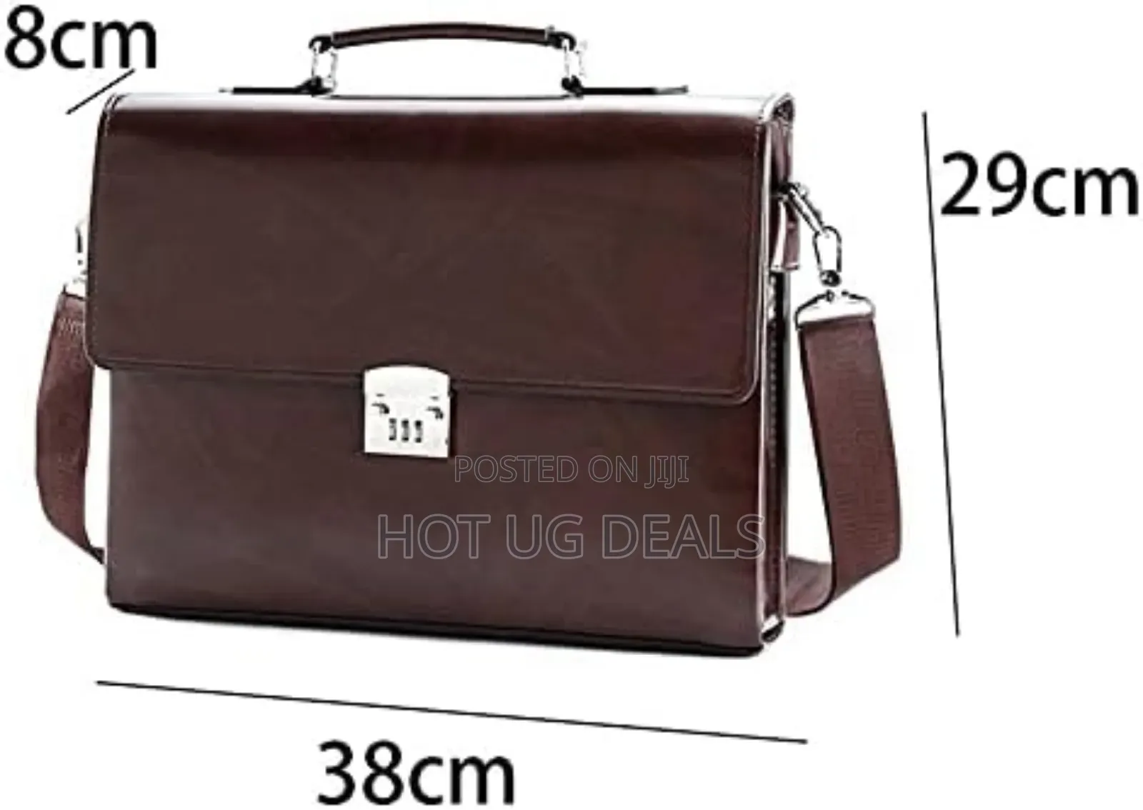 Men's Business Briefcase With Password Lock Computer Leather 15 Inch