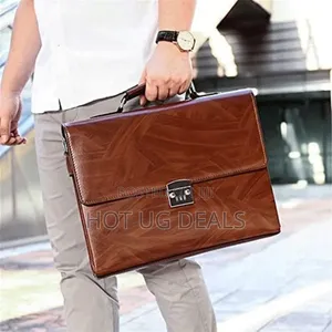 Men's Business Briefcase With Password Lock Computer Leather 15 Inch